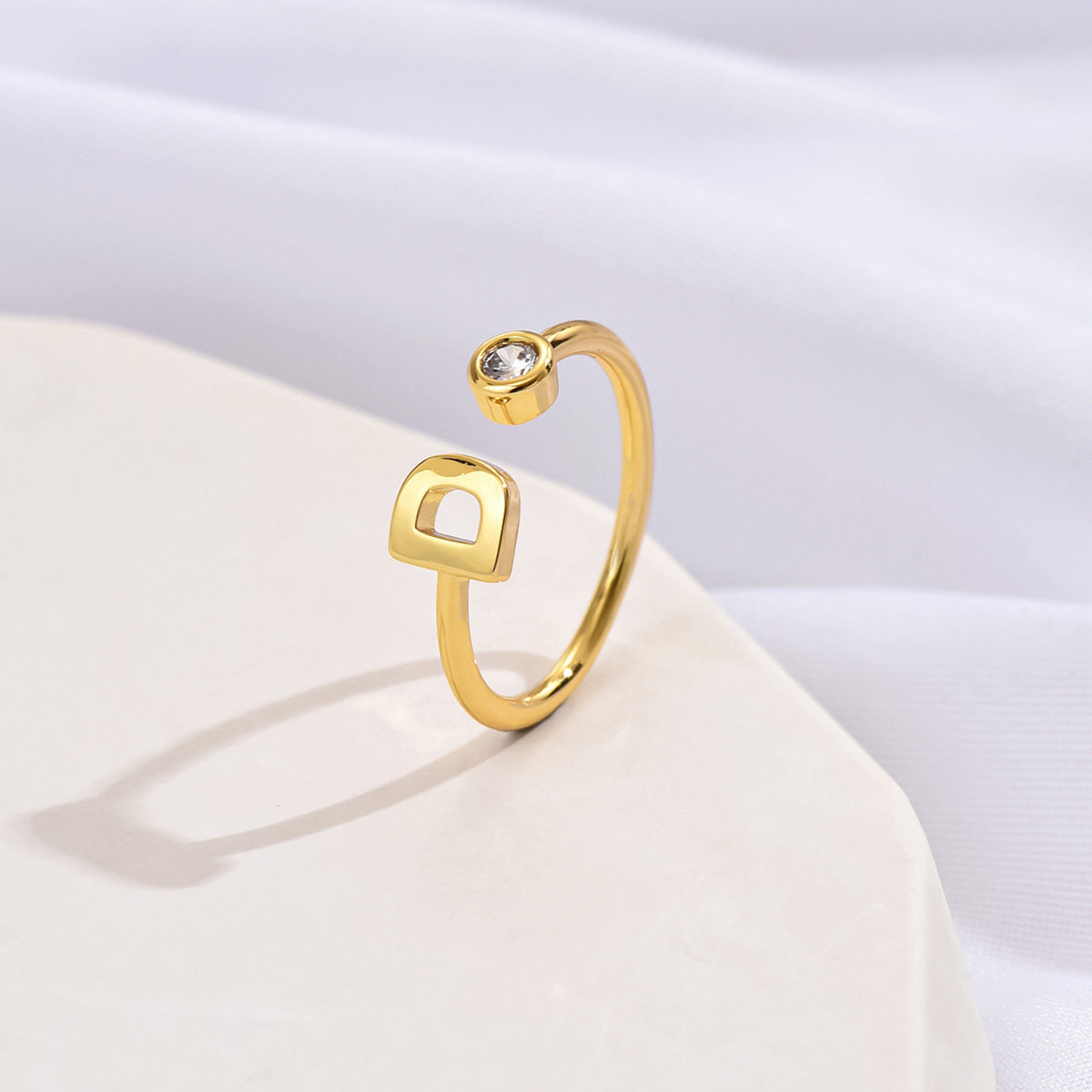 Simple Fashion Letter Zircon Ring