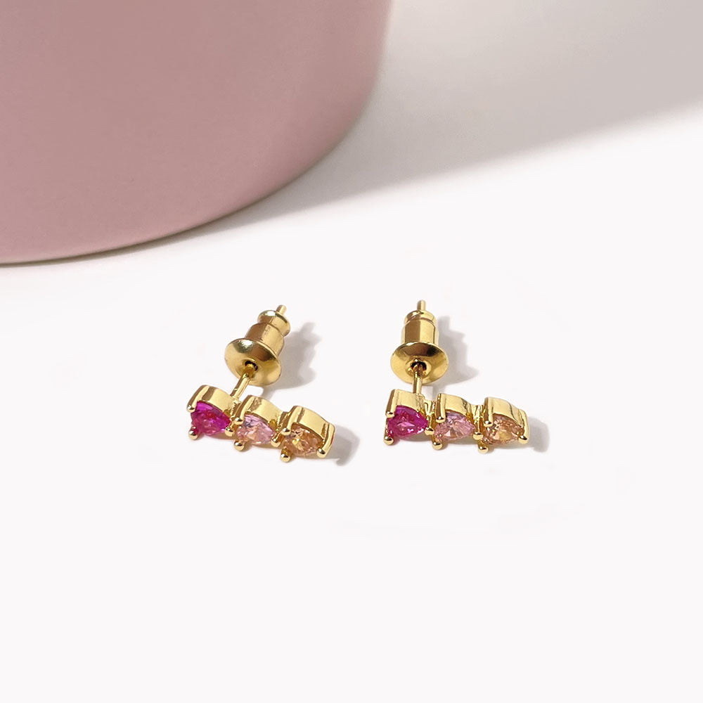 Love Ins Fashion Copper Plating 18K Gold Sweet Earrings