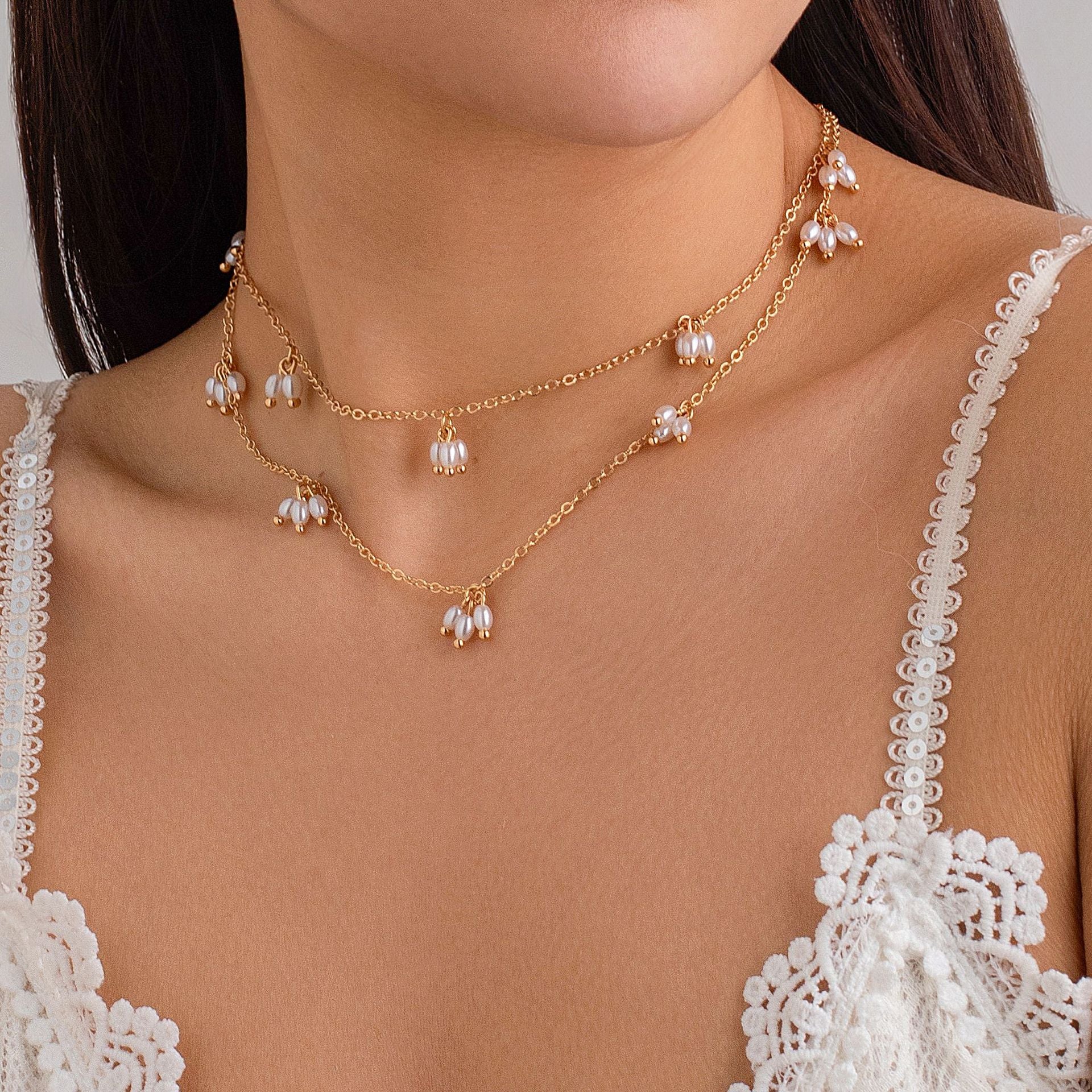 Simple Pearl Necklace Double-layer Necklace