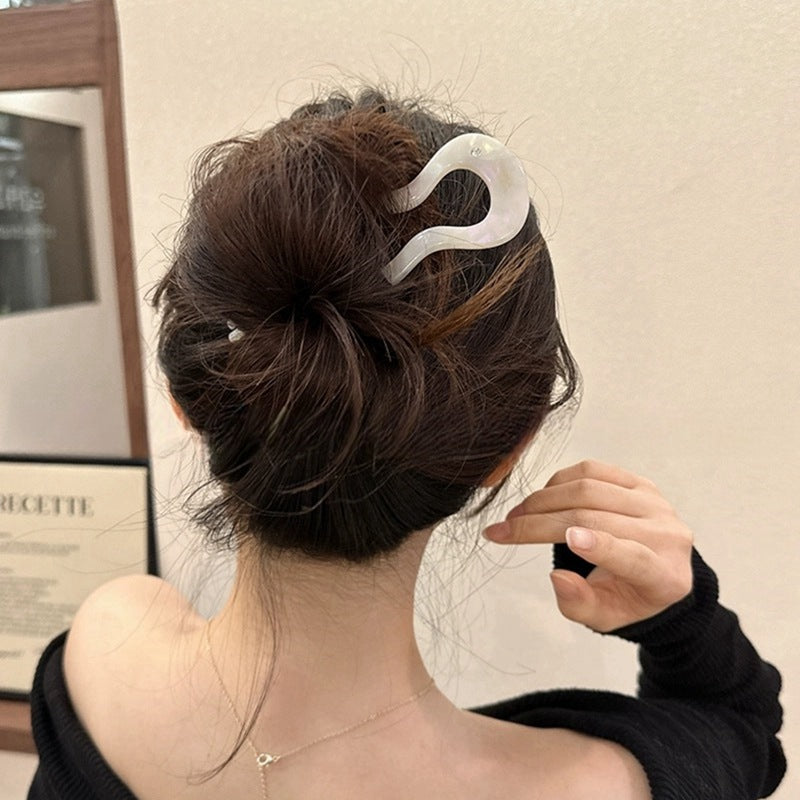 High-grade Acetic Acid U-shaped Hair Pin New Chinese Style Bun Plate