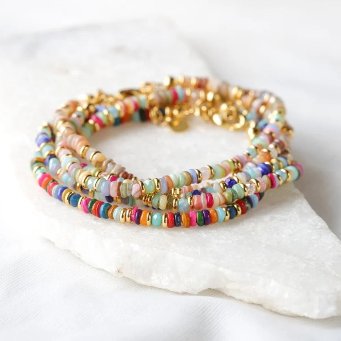 Colorful Natural Shell Hand-woven Beads Retro Twin