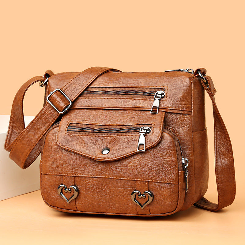 Shoulder Bag Soft Leather Fashion Multi-pocket Large Capacity Women's Bag