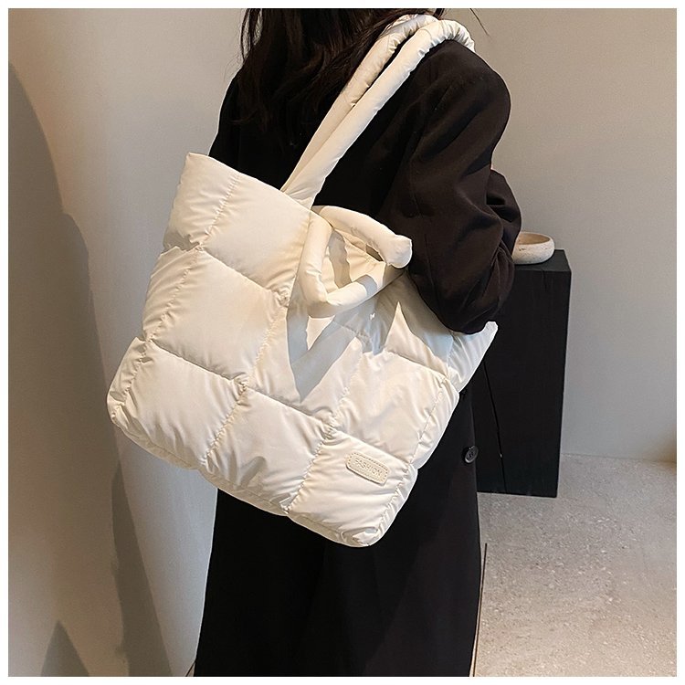 Cotton Jacket Bag Large Capacity Down Jacket Portable Shoulder Bag