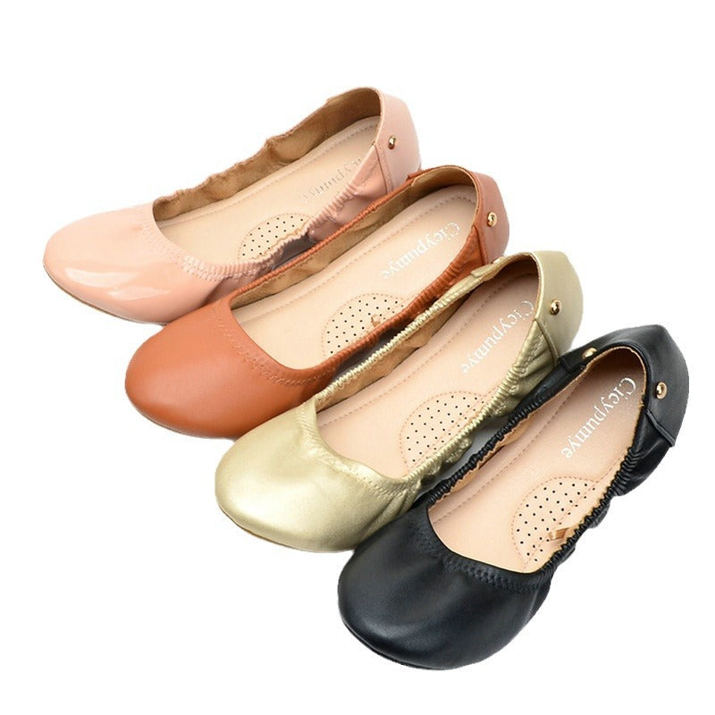 Foreign Trade Foldable Ballet Shoes Women's Shallow Mouth Soft Casual