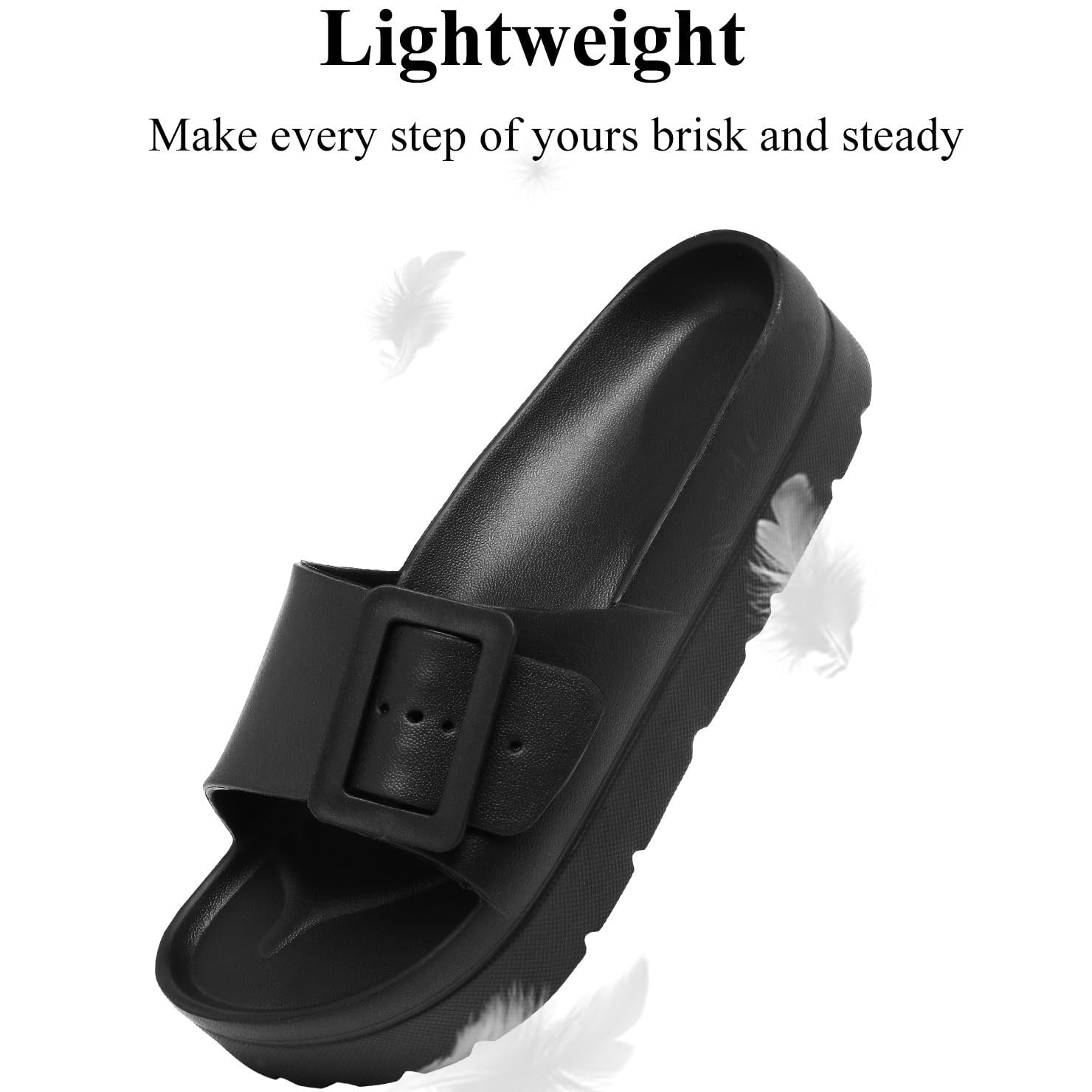 Adjustable Buckle Simple Fashion Comfortable Lightweight Cushion Slippers