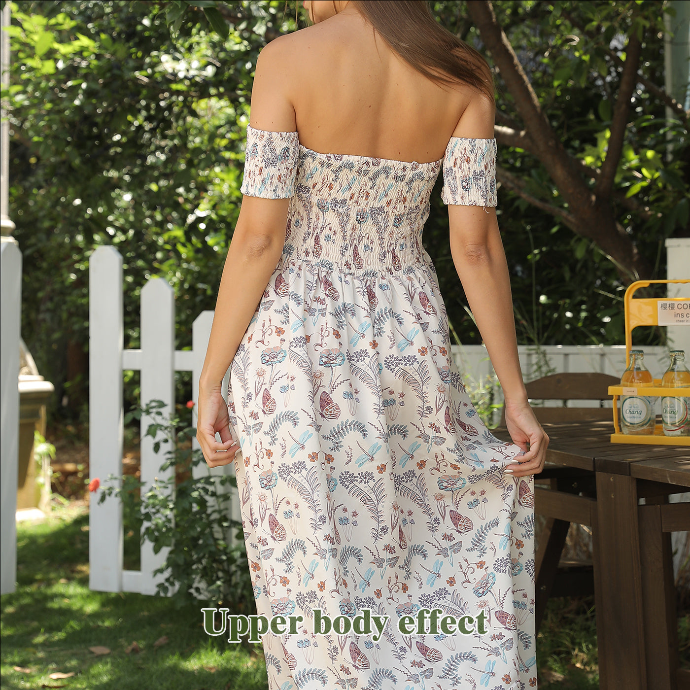 Women's Off Shoulder Strapless Floral Dress
