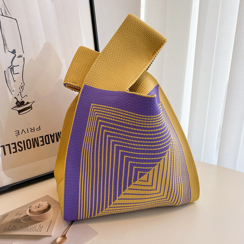 Women's Out And About Portable Versatile Clash Of Colors Striped Handbag Shoulder Bag