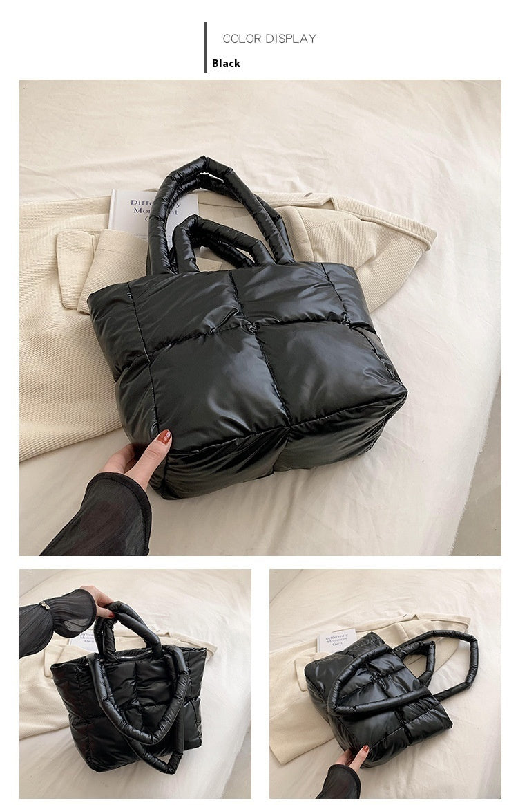 Simple Shoulder Bag Down Cotton Jacket Bag