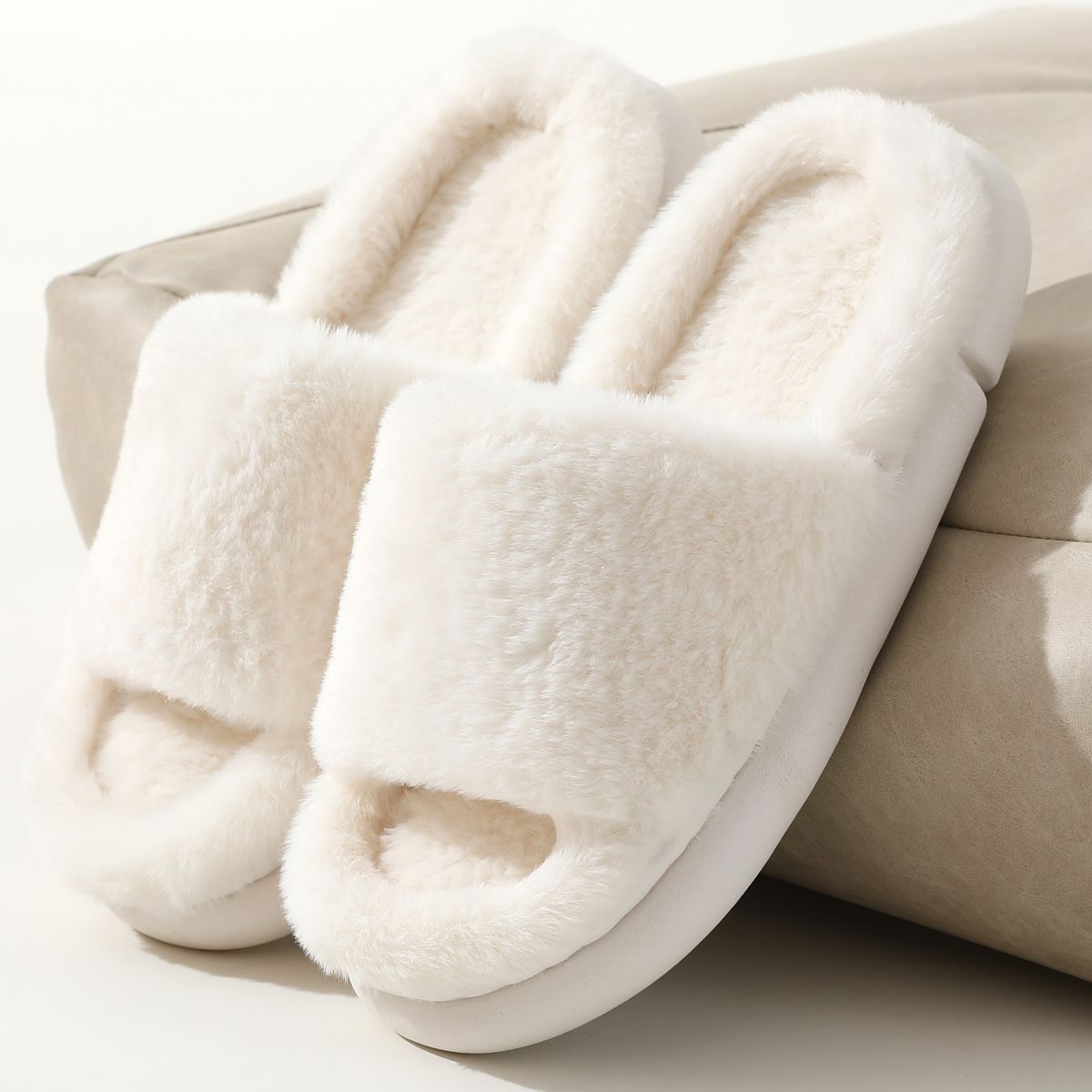 Fairy Style Thick-soled Eva Fluffy Slippers Women's Outer Wear