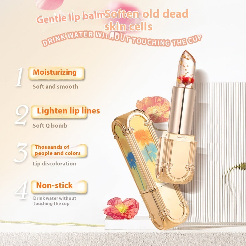 Women's Jelly Warm Flower Square Tube Lipstick