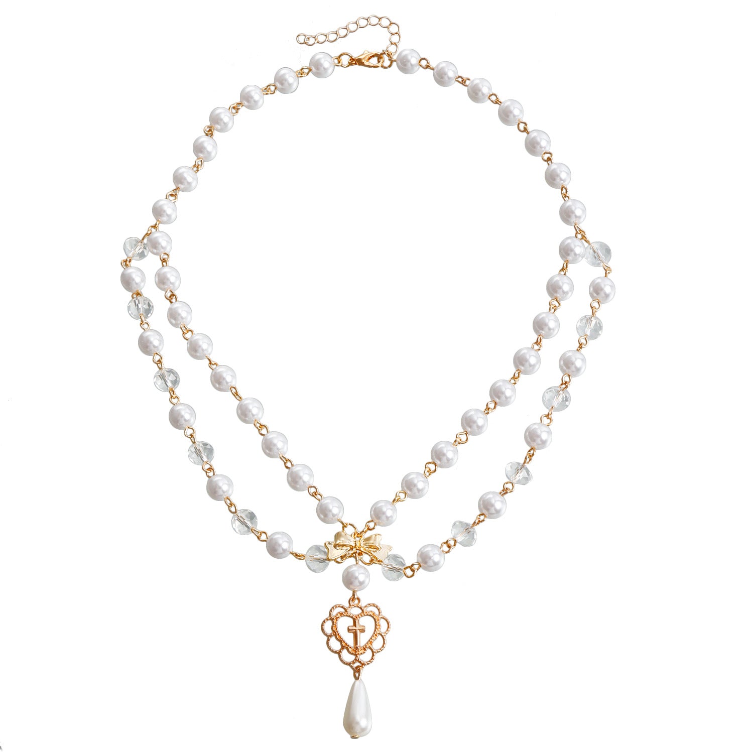 Double Layer Bright Pearl Necklace