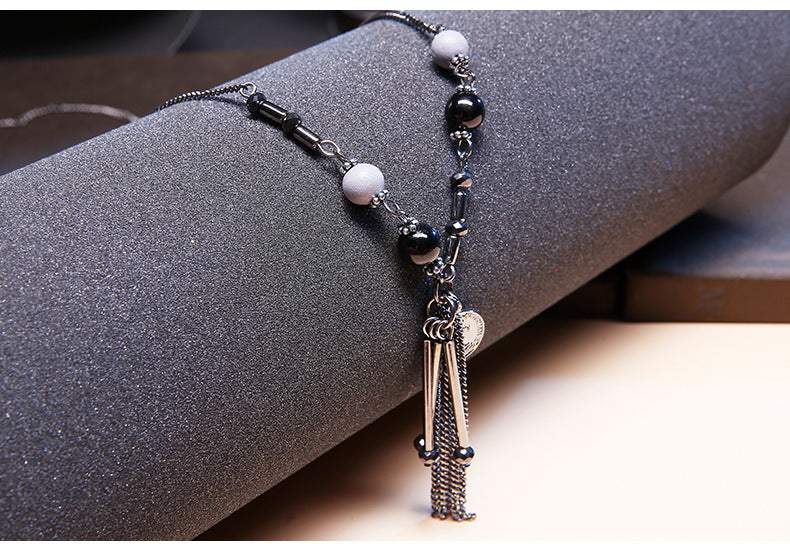 European And American Style Metal Tassel Pendant Necklace Environmentally Friendly Electroplating