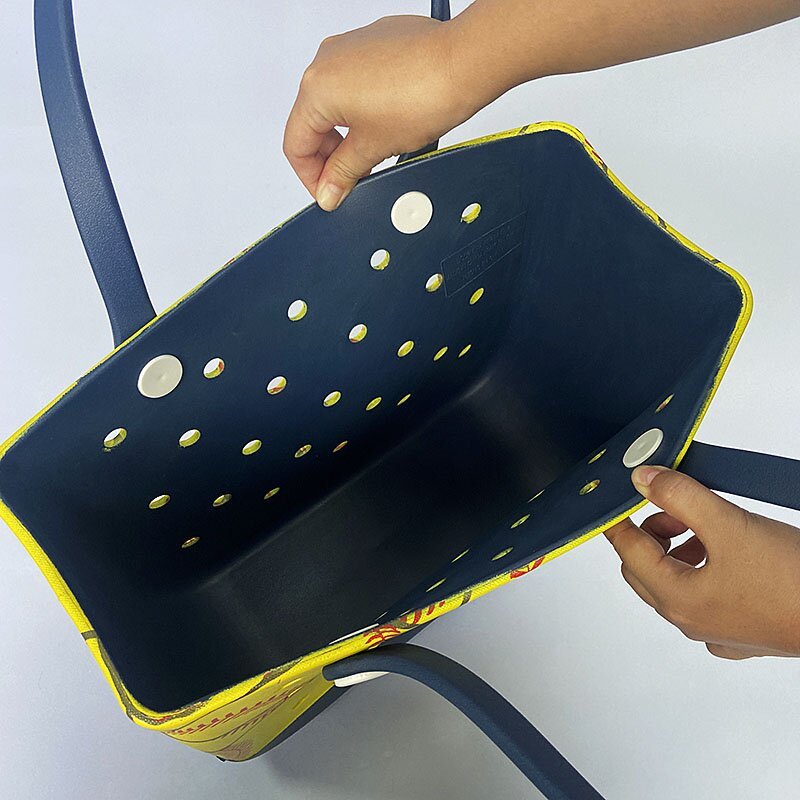Beach Bag Portable Printing Waterproof Washable Rubber Beach Handbag
