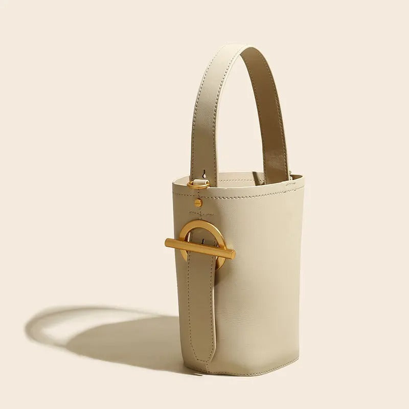 Women's Portable One-shoulder Crossbody Genuine Leather Bucket Bag