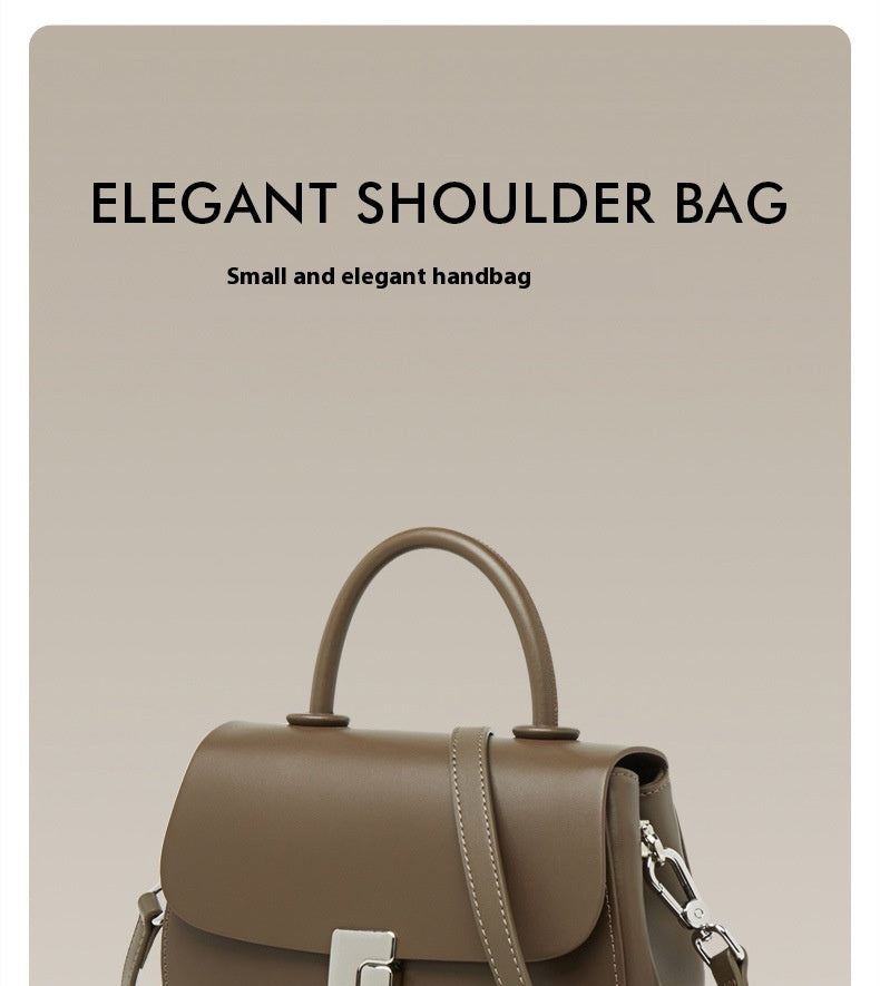 Retro Exquisite Leather Handbag Women's Shoulder Crossbody Saddle Bag