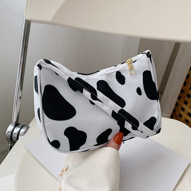 Women Handbag Butterfly Cow Leopard Printed Pattern Underarm Bags Small Shoulder Bag