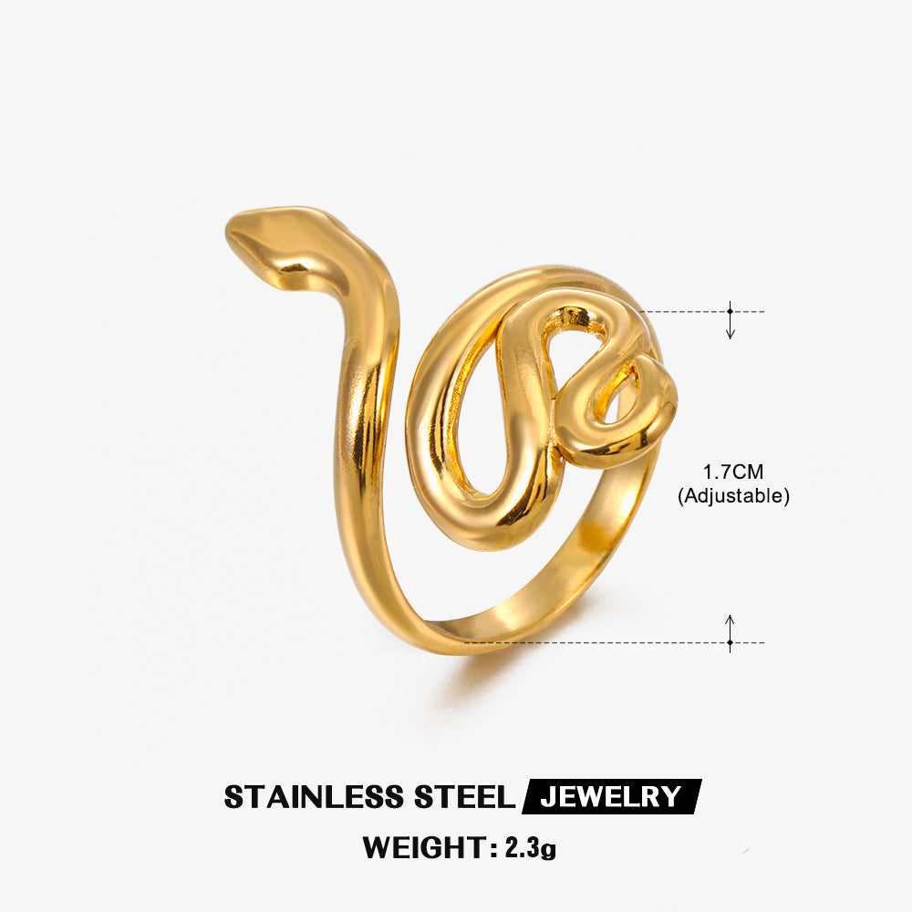 Fashion Popular Stainless Steel Snake Ring