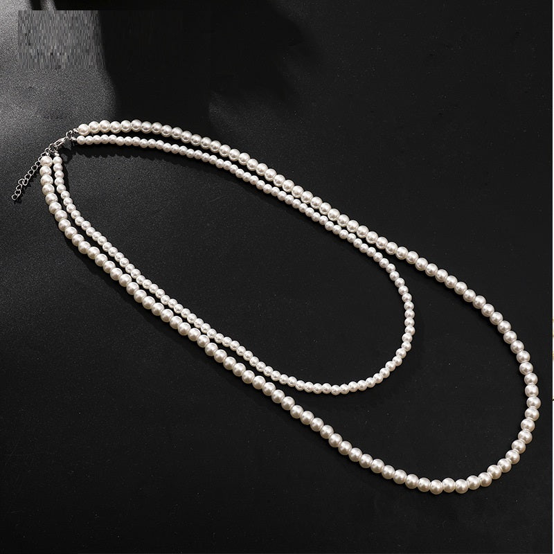 European And American Fashion Big Brand Glass Pearl Long Women's Sweater Chain Jewelry