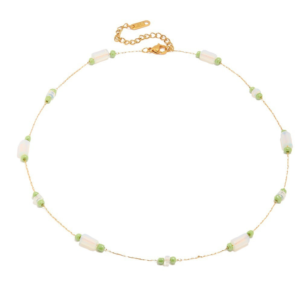 Women's Fashionable All-match Opal Beaded Necklace