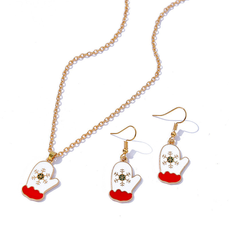 Christmas Ornaments Snowman Boots Earrings Necklace