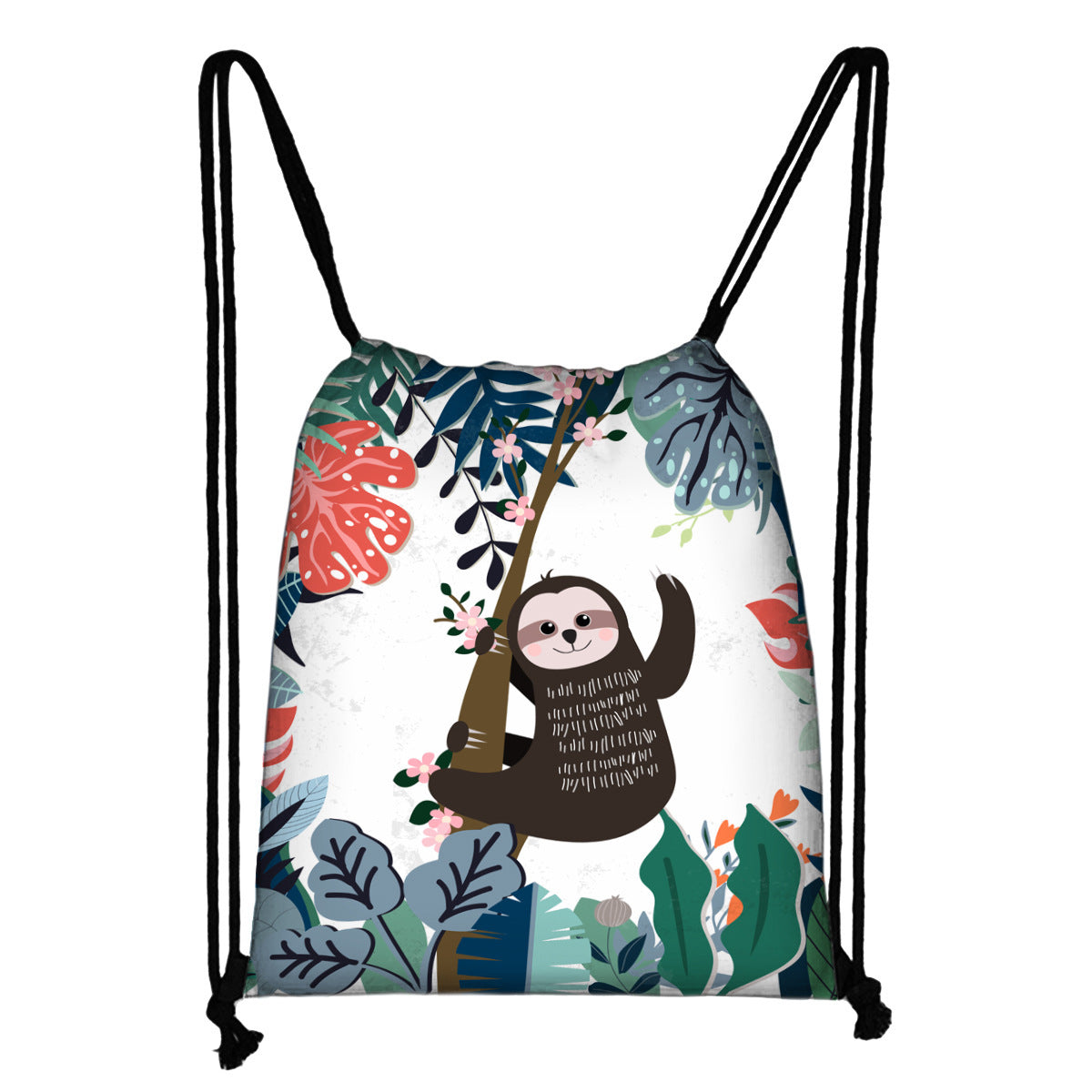 Drawstring Bag With Drawstring Mouth Polyester Backpack For Outdoor Use