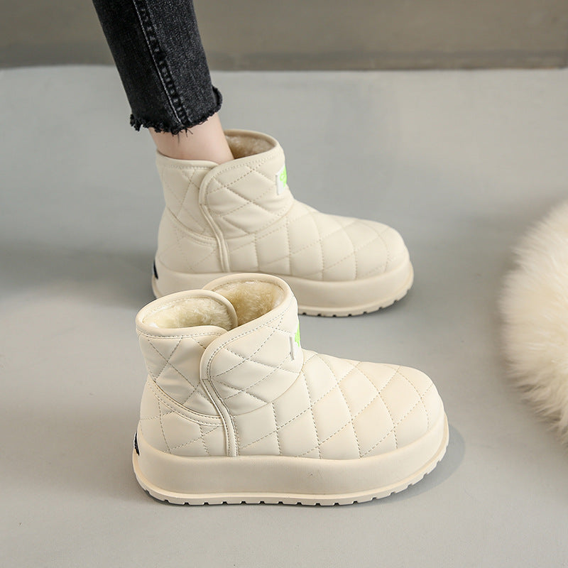 Fleece-lined High-top Snow Boots Casual Cotton-padded Shoes