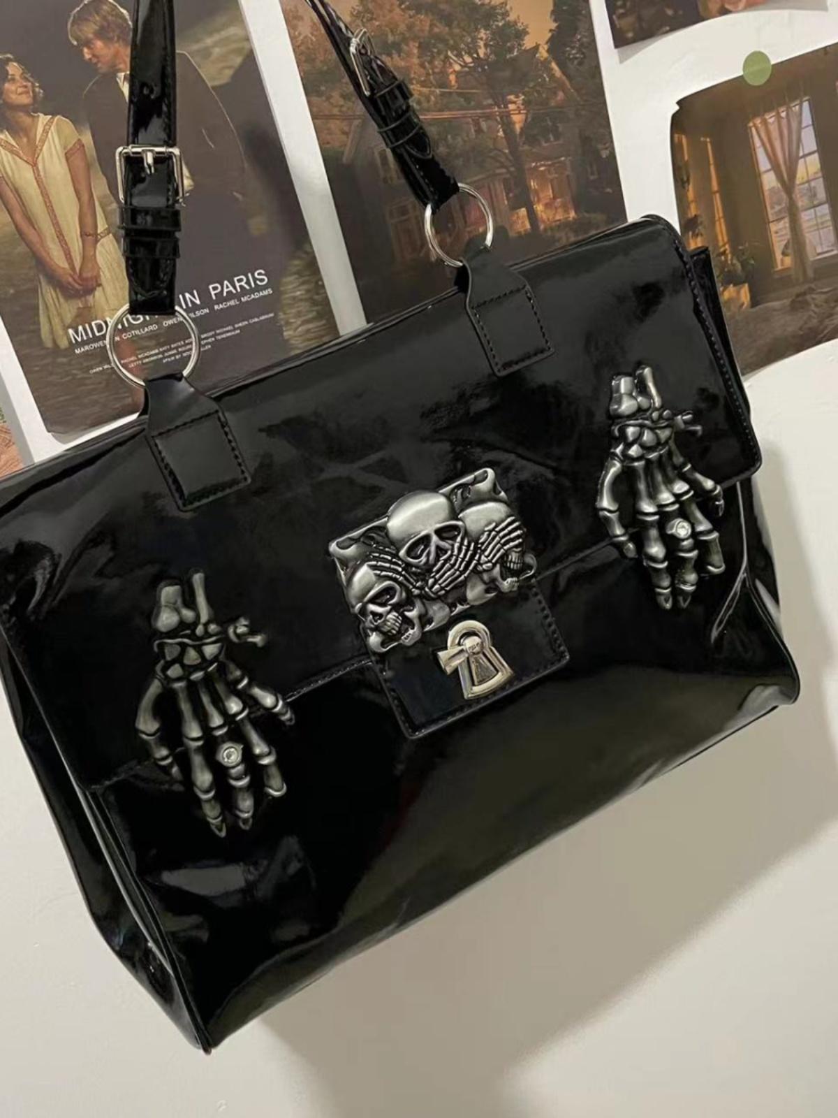 Original Hot Girl Patent Leather Large Capacity Special-interest Design Handbag