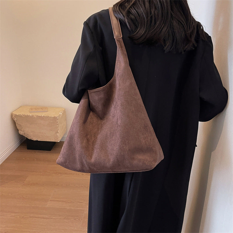 Retro Soft Suede Large Capacity Shoulder Bag