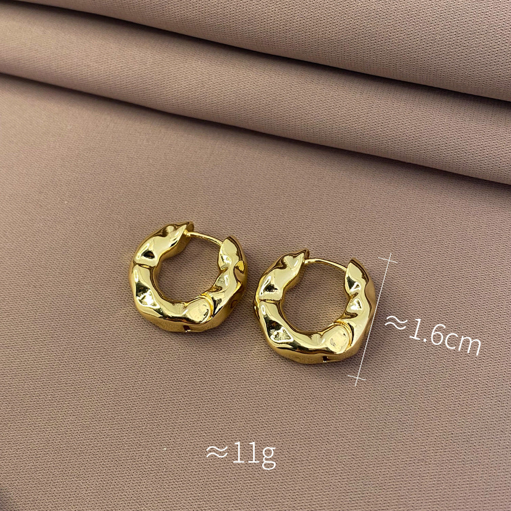 Texture Texture Ear Ring Simple Ins Cold Style High-grade Earrings