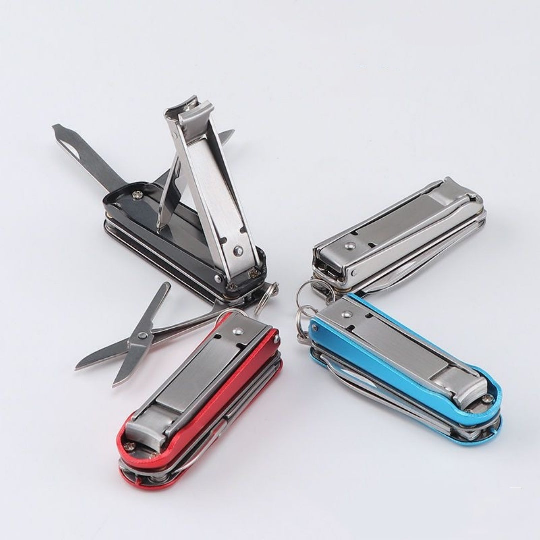 Multifunctional Nail Clippers Student Portable Foldable Keychain Three In One