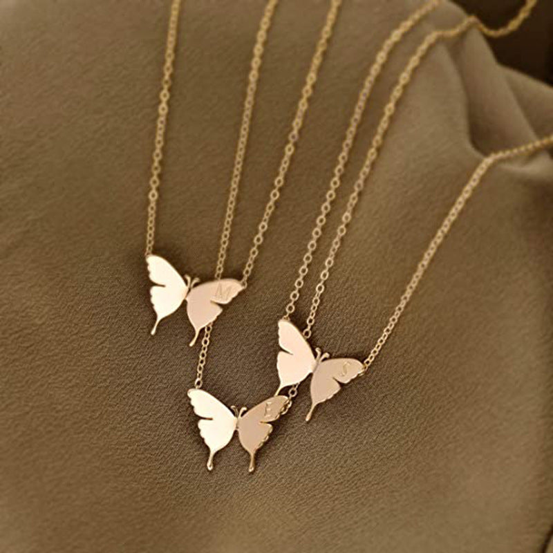 Geometric Butterfly Pendant Butterfly Necklace Simple
