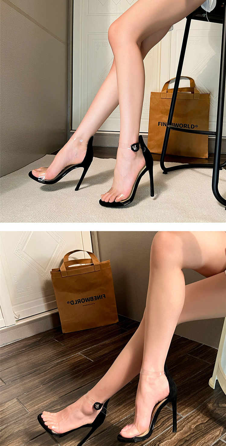 Summer Transparent Ankle-strap Women's High Heel Sandals