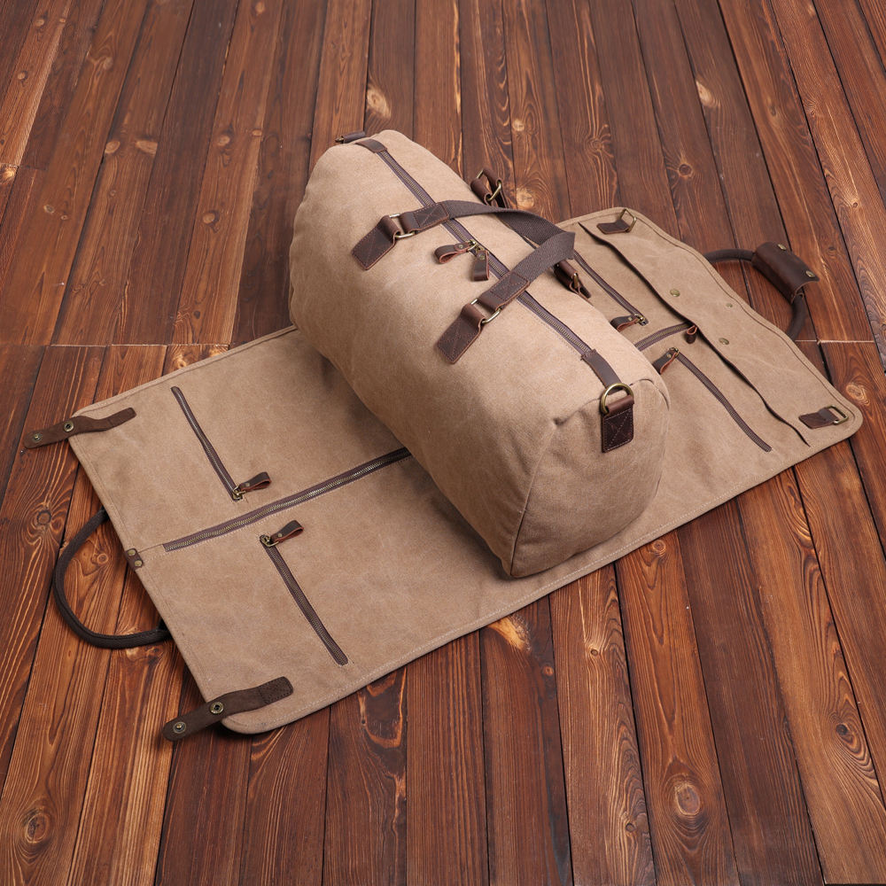 Portable Clothing Canvas Duffel Bag For Travel Business Trip