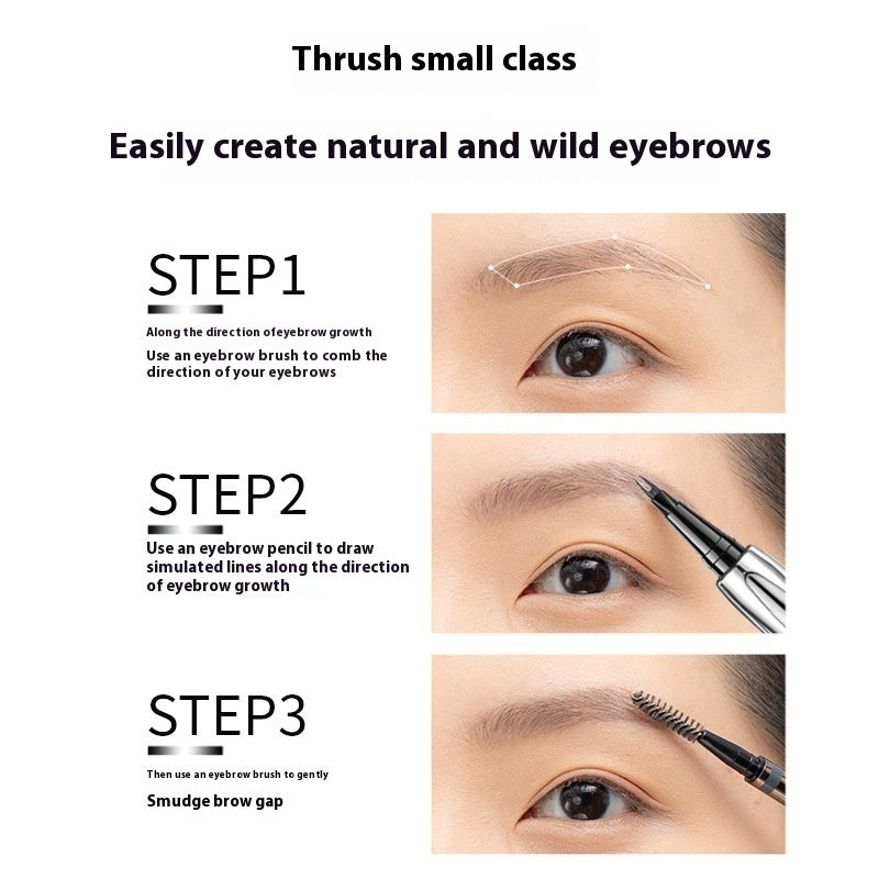 Two-fork Eyebrow Pencil Waterproof And Sweat-proof Natural Three-dimensional Wild Multi-purpose