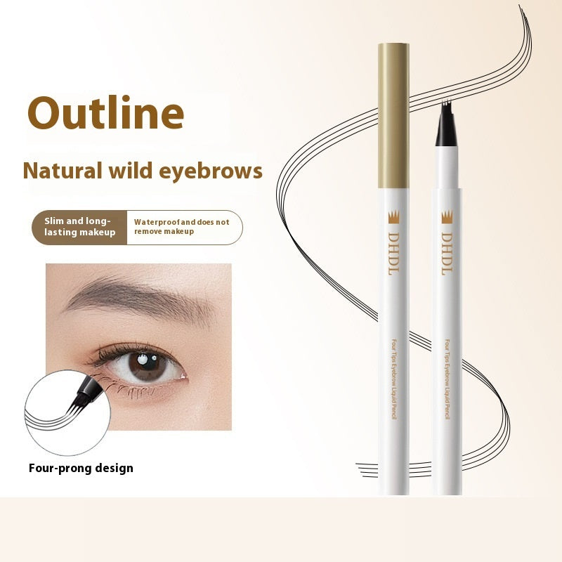Four Fork Eyebrow Pencil Waterproof Sweat-proof Natural Three-dimensional Distinct Look Wild Eyebrow