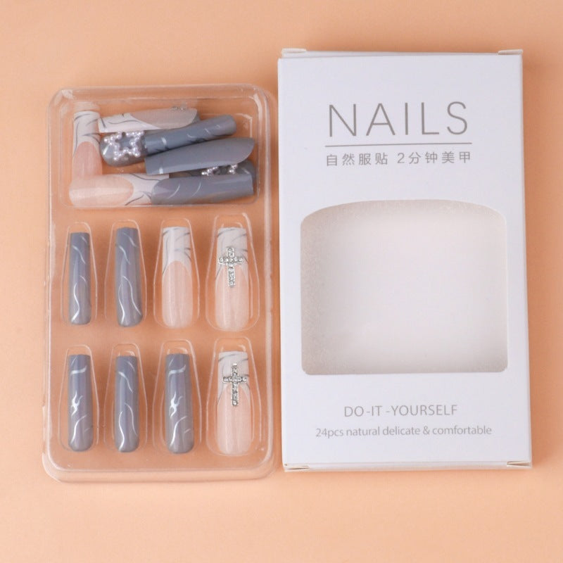 French Manicure Wear Nail Fake Nails French Cross