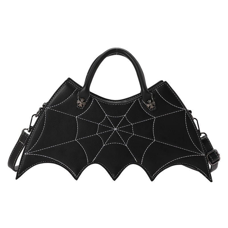 Halloween Spider Web Shape Shoulder Bags Personality Batgirl Tide Pu Handbags Fashoin Messenger Crossbody Bag