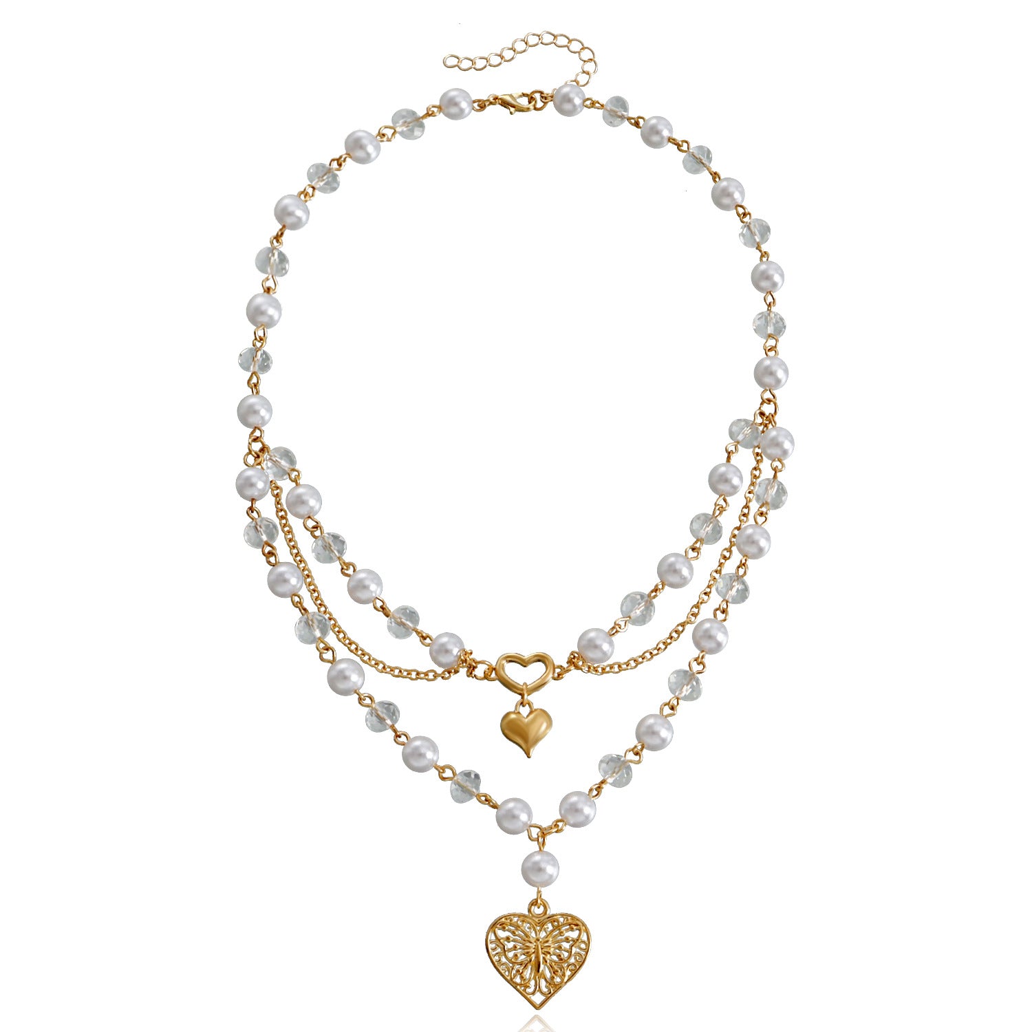 Double Layer Bright Pearl Necklace