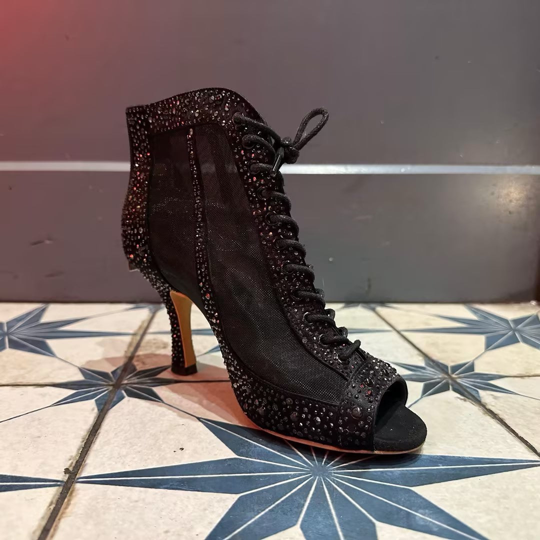 Rhinestone Latin Dance Shoes Adult Women's Mid-high Heel