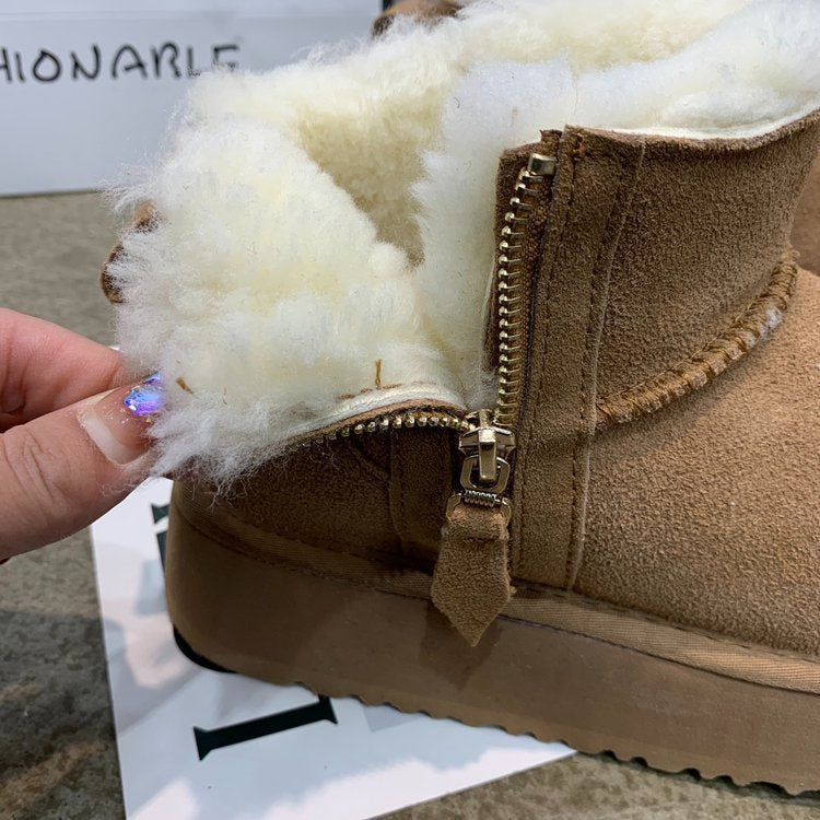 Women With Fur And Thick Soles Snow Boots