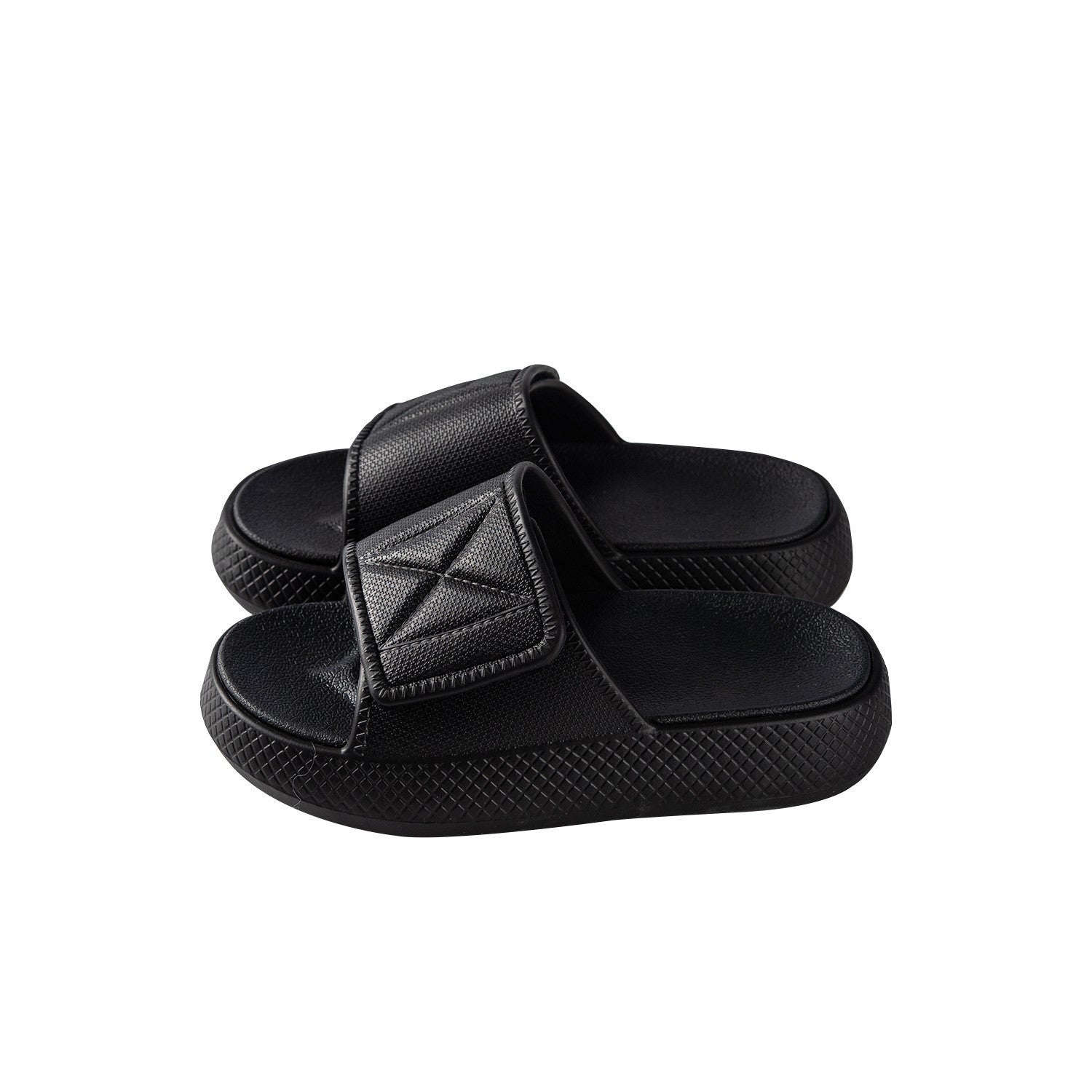 Two-tone Velcro Fashion Platform Slippers Women