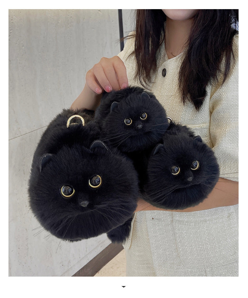 Handmade Plush Cat Bag Messenger Bag