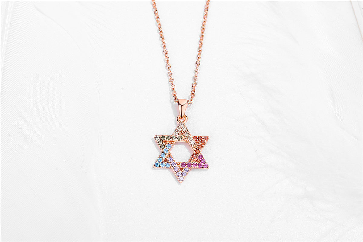 New 925 Sterling Silver Hexagram Necklace