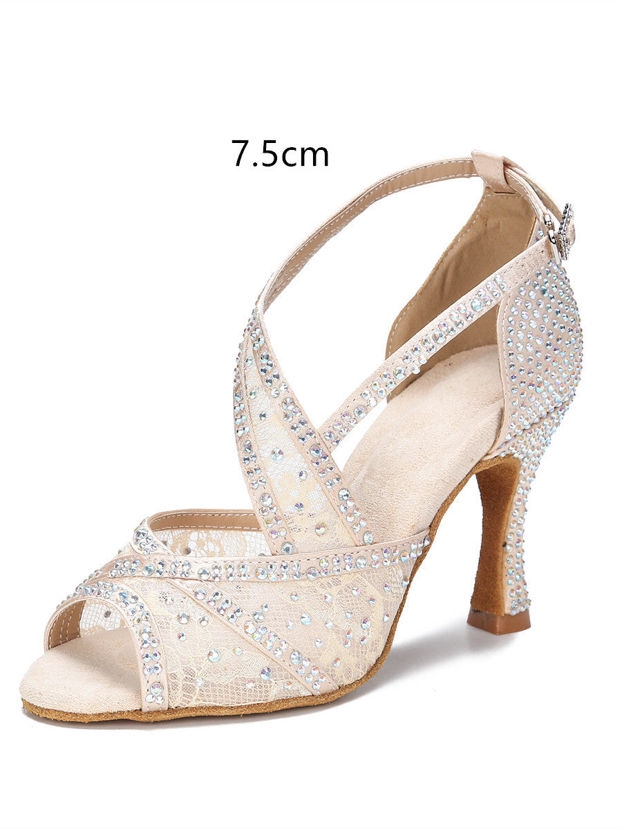 Diamond-embedded Latin Dancing Shoes Women's Adult