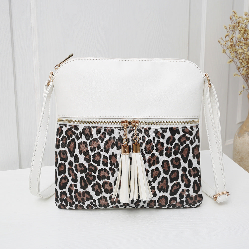 Women's Bags Foreign Trade New Hit Color Leopard Print Tassel Bag Ladies