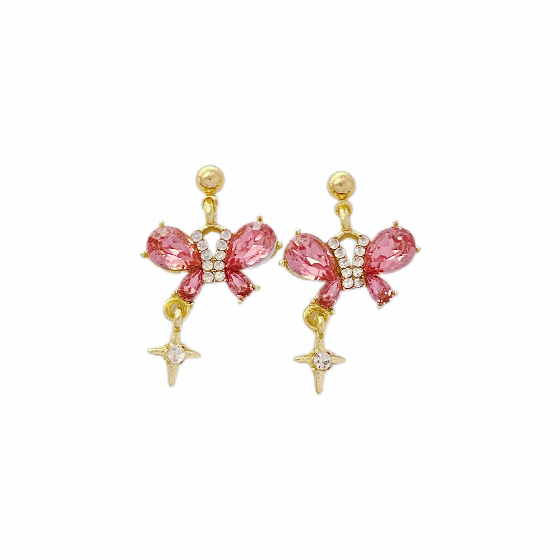 Sweet Butterfly Zircon Earrings Light Luxury Minority Design