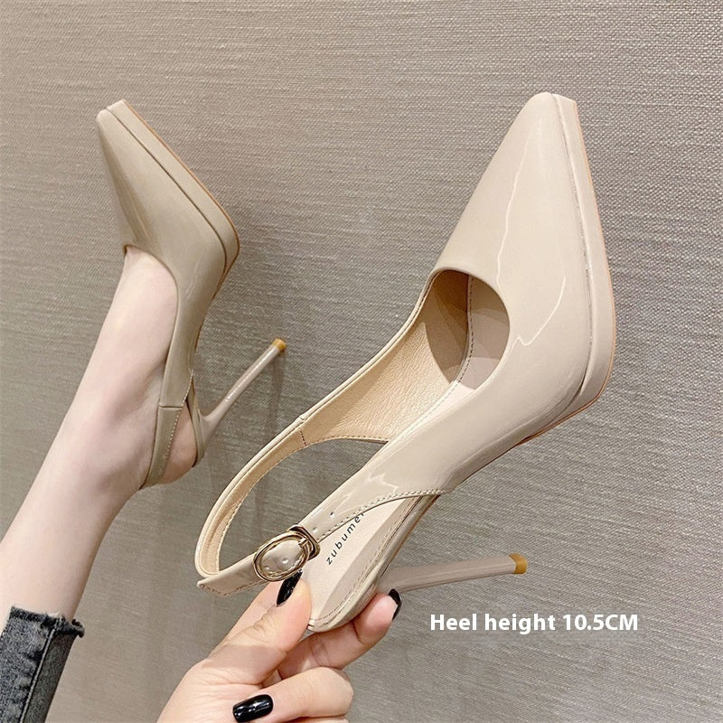 Pointed-toe Stiletto Shoes Sexy Super High Heel Toe Cap Slingback Sandals