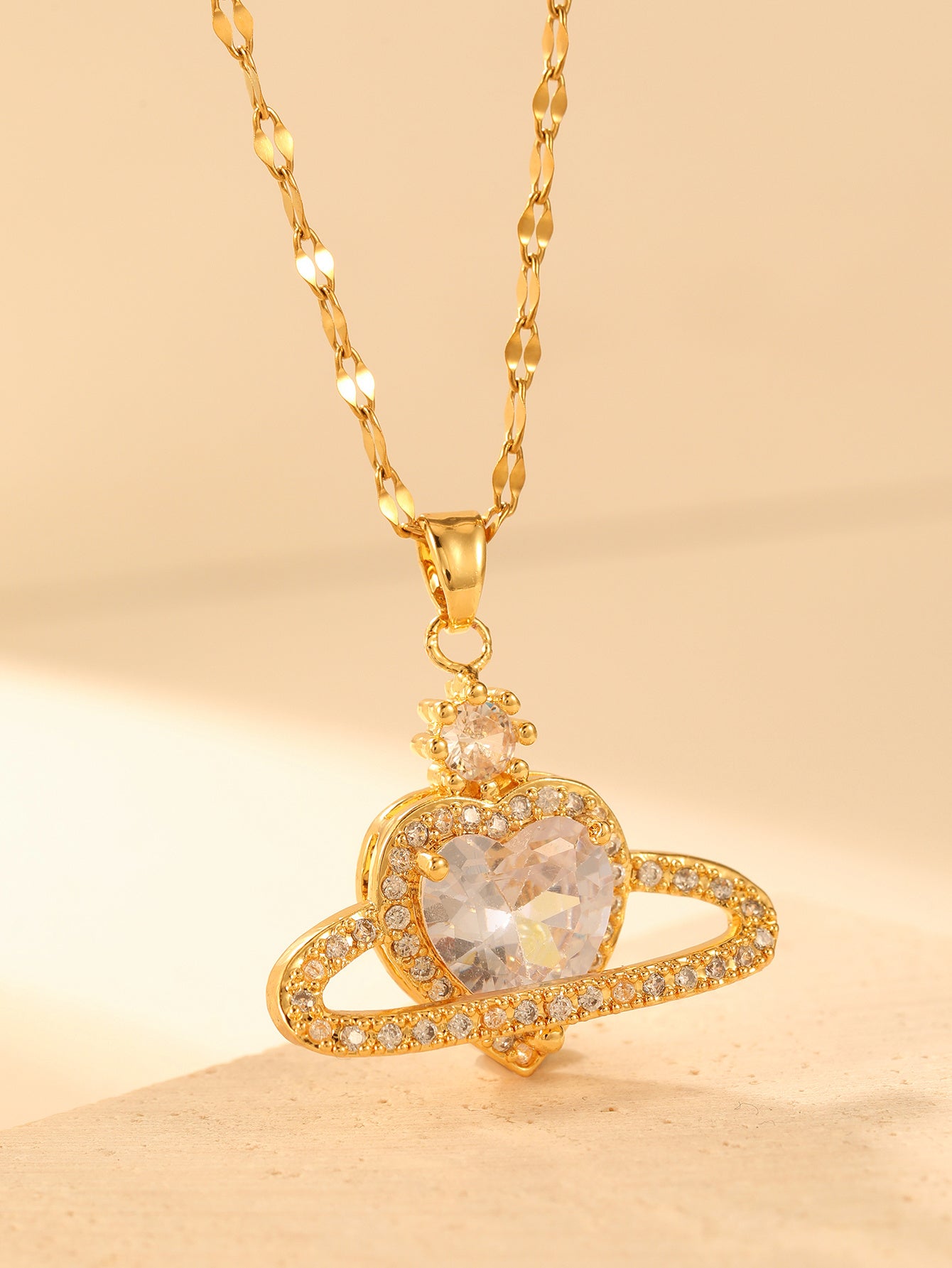 Planet Love Light Luxury Elegance Full Diamond Necklace Versatile Collar Chain