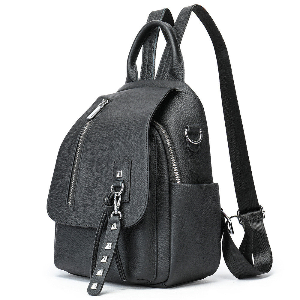 Women's Casual Simple Leather Backpack