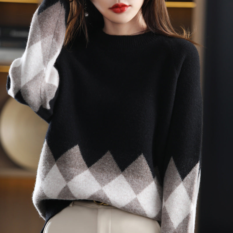 Ladies Fashion Personality Knitted Bottoming Sweater